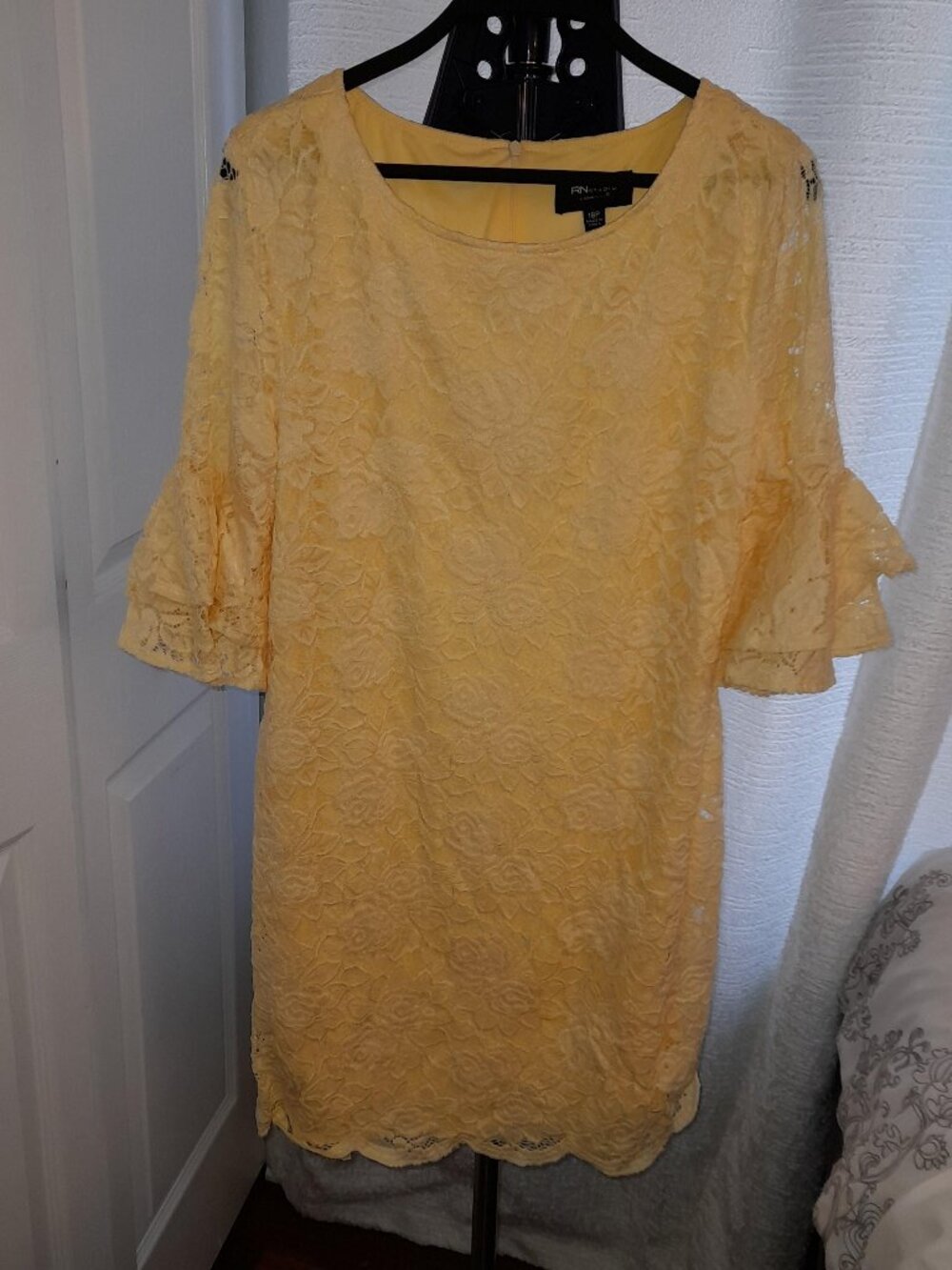 Short Butter Yellow Lace Dress